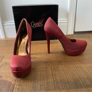 Carlos By Carlos Santana Red Pepper Heels. Size 8.5